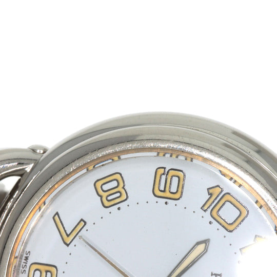 HERMES Watches Quartz PU2.210 Stainless Steel Silver Pullman white dial Women Used Authentic