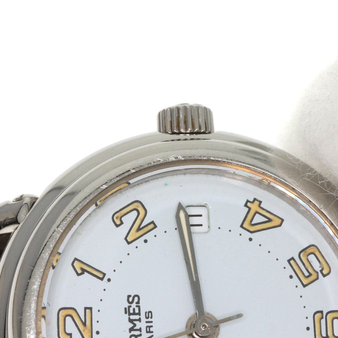 HERMES Watches Quartz PU2.210 Stainless Steel Silver Pullman white dial Women Used Authentic