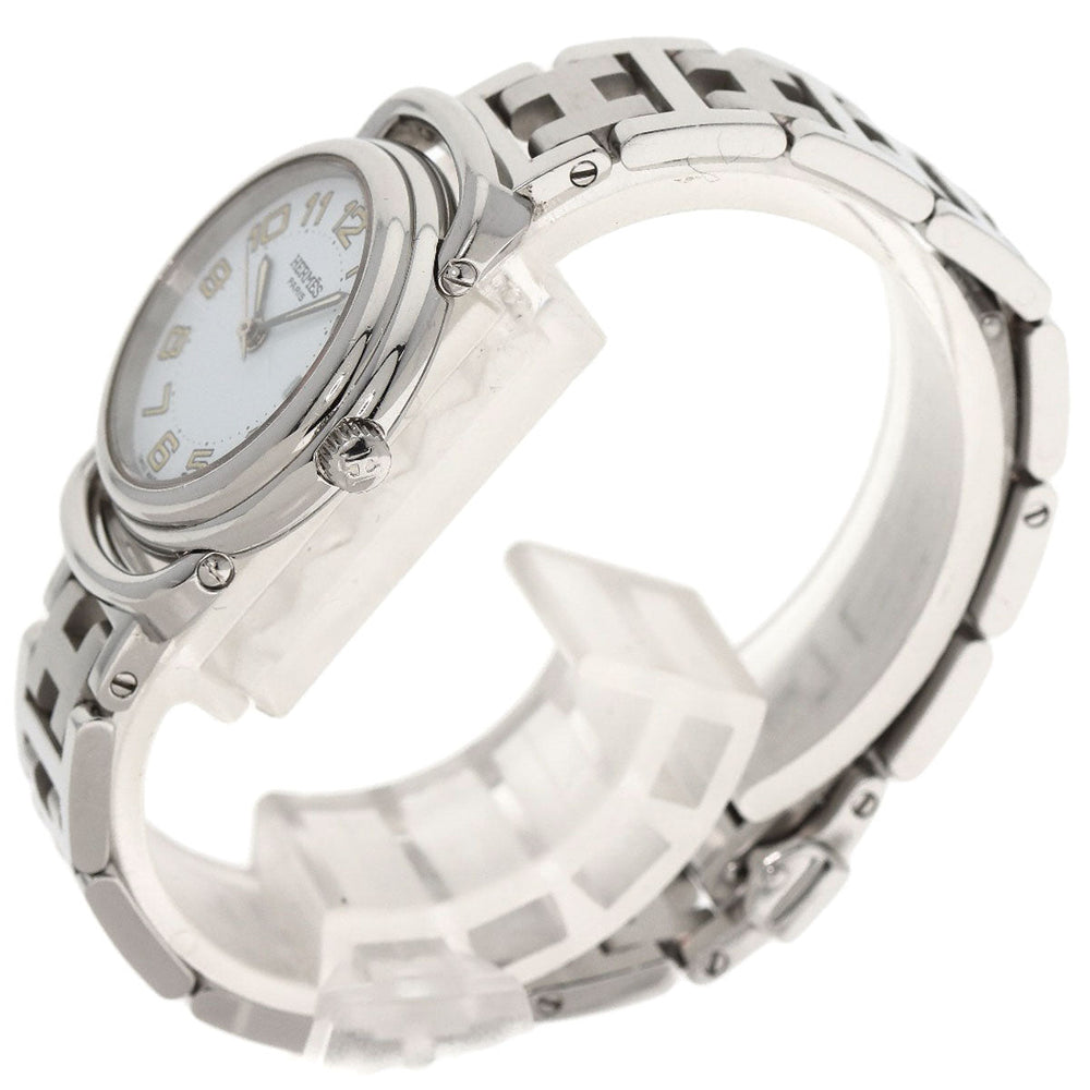 HERMES Watches Quartz PU2.210 Stainless Steel Silver Pullman white dial Women Used Authentic