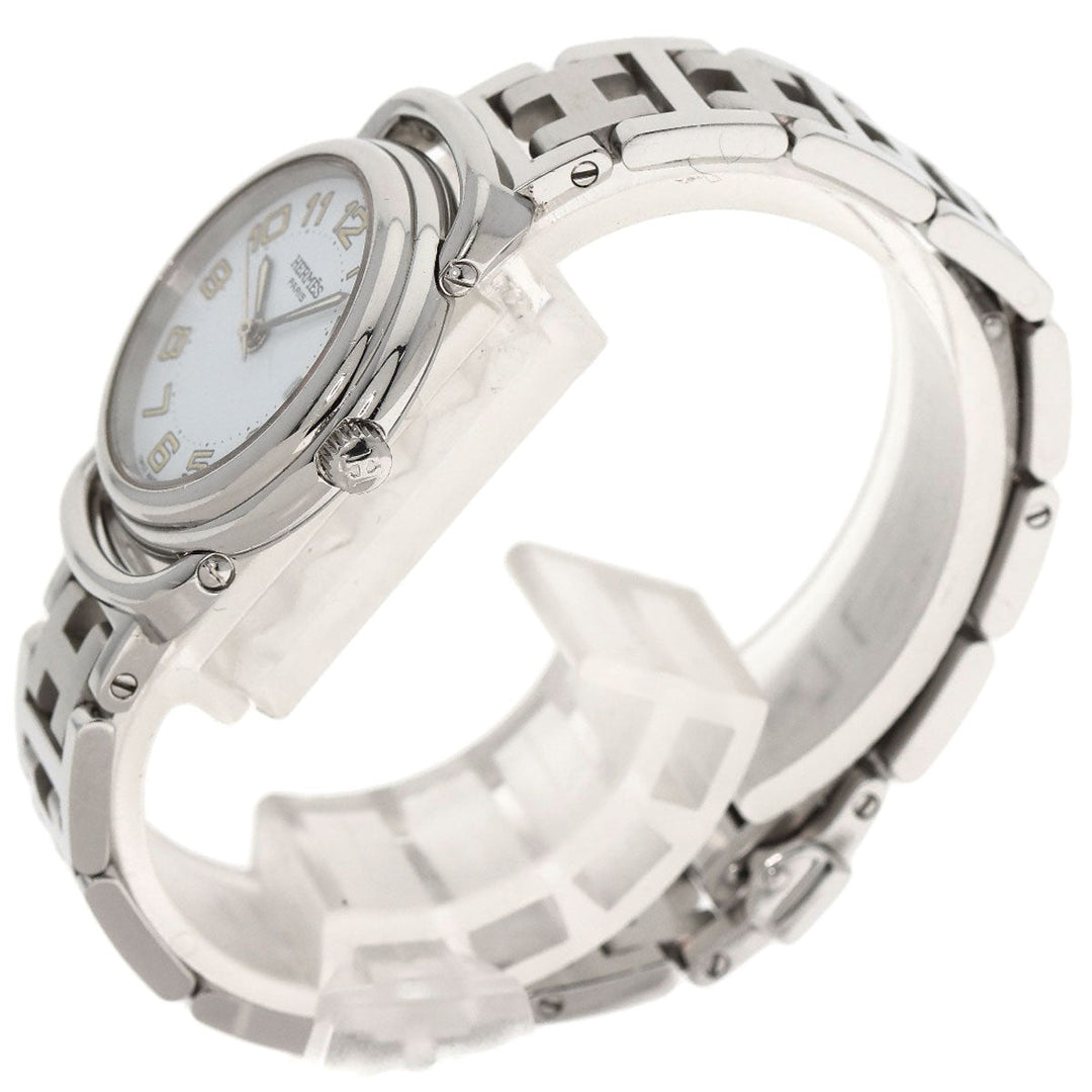 HERMES Watches Quartz PU2.210 Stainless Steel Silver Pullman white dial Women Used Authentic