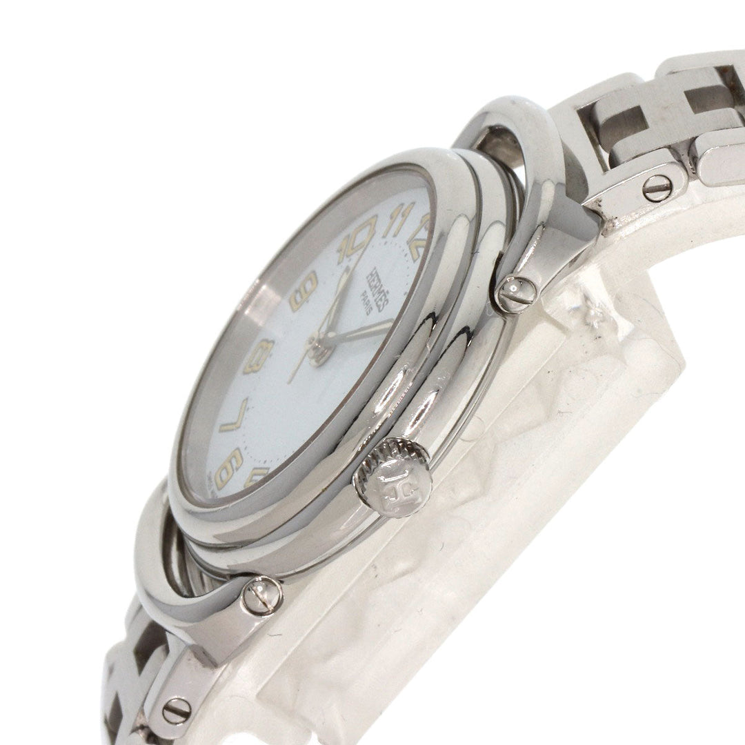 HERMES Watches Quartz PU2.210 Stainless Steel Silver Pullman white dial Women Used Authentic