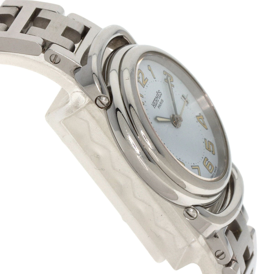 HERMES Watches Quartz PU2.210 Stainless Steel Silver Pullman white dial Women Used Authentic