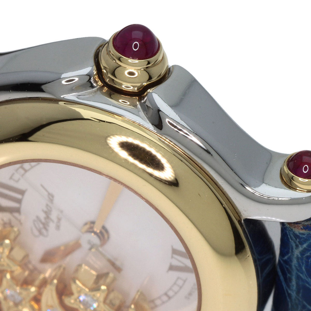 Chopard Watches Quartz 27/8246 Stainless Steel, Leather, K18YG gold Happy sports Ivory dial Women Used Authentic