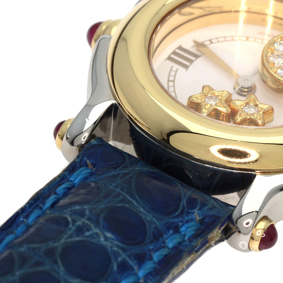 Chopard Watches Quartz 27/8246 Stainless Steel, Leather, K18YG gold Happy sports Ivory dial Women Used Authentic