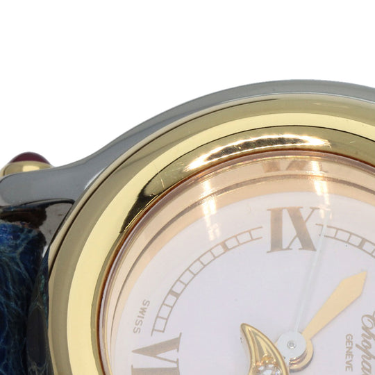 Chopard Watches Quartz 27/8246 Stainless Steel, Leather, K18YG gold Happy sports Ivory dial Women Used Authentic