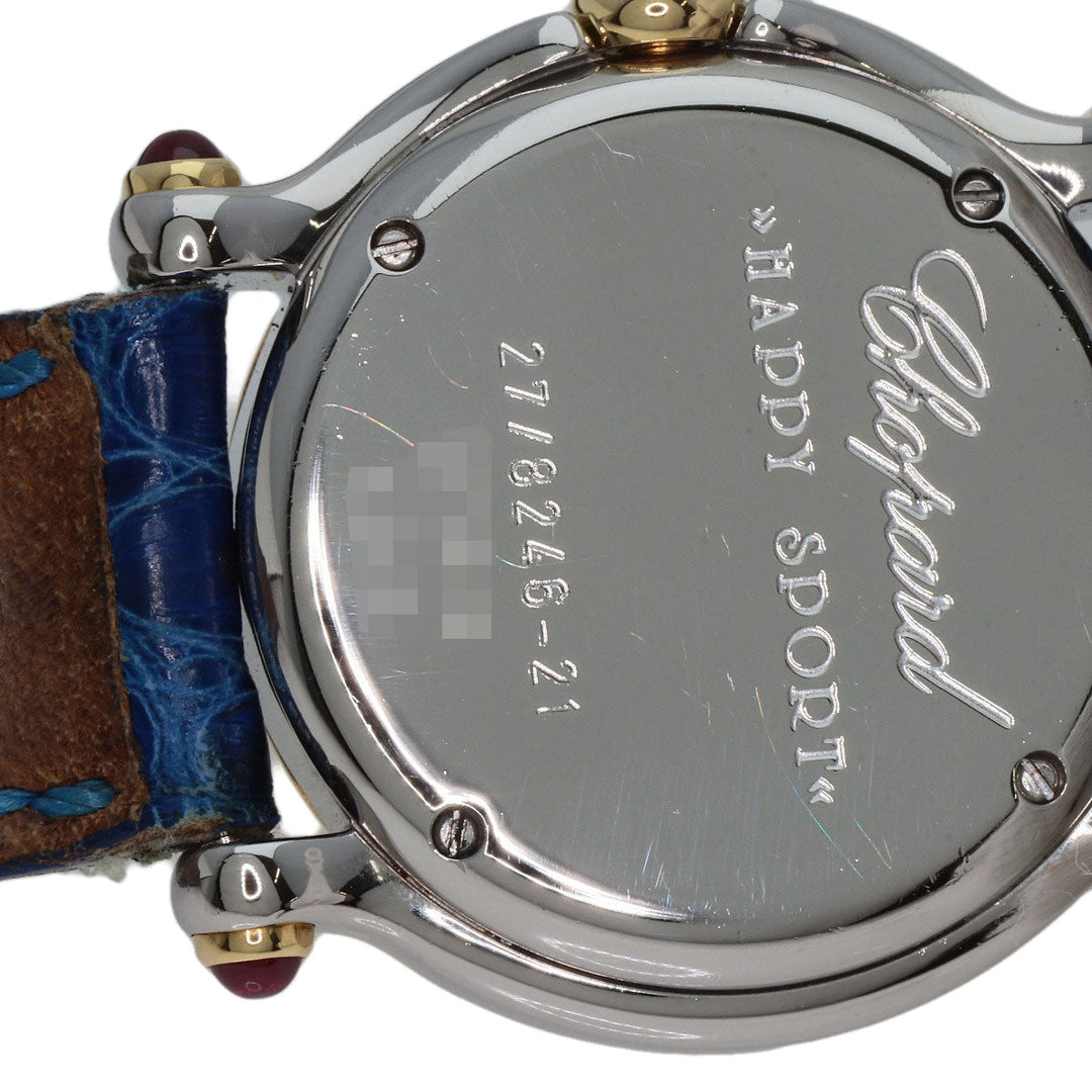 Chopard Watches Quartz 27/8246 Stainless Steel, Leather, K18YG gold Happy sports Ivory dial Women Used Authentic