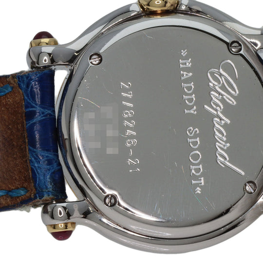Chopard Watches Quartz 27/8246 Stainless Steel, Leather, K18YG gold Happy sports Ivory dial Women Used Authentic