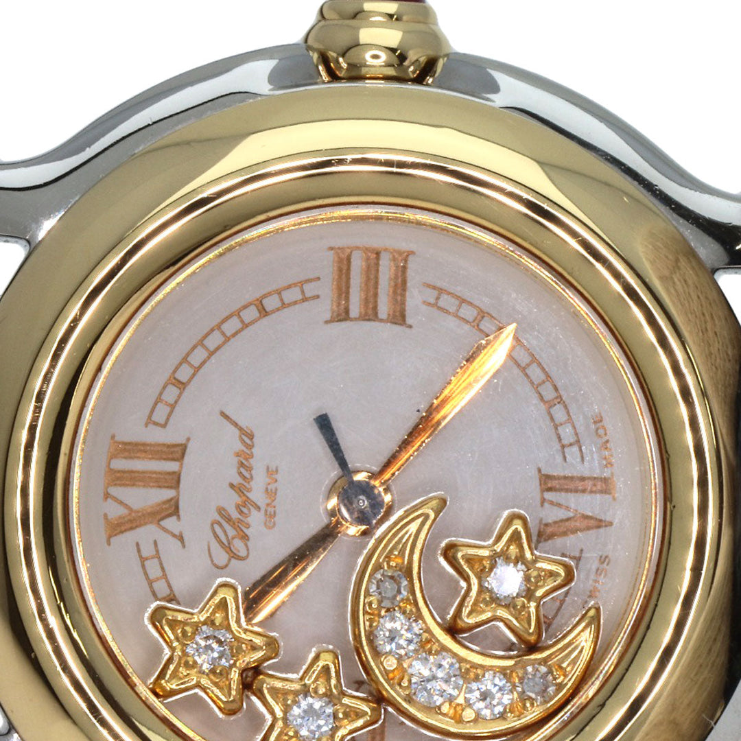 Chopard Watches Quartz 27/8246 Stainless Steel, Leather, K18YG gold Happy sports Ivory dial Women Used Authentic