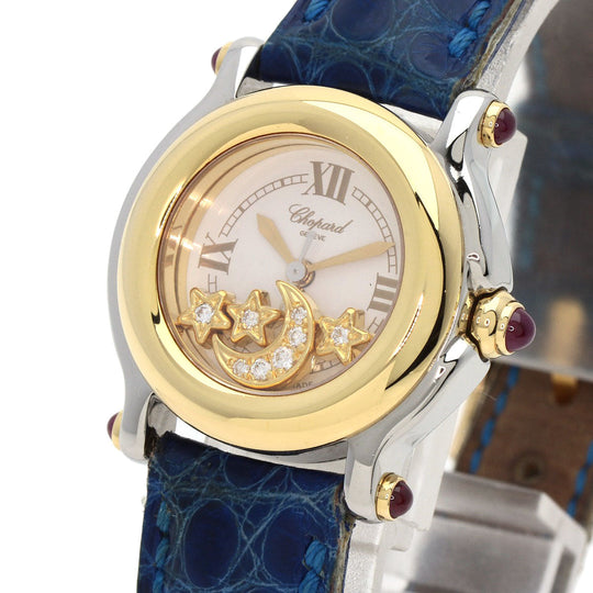 Chopard Watches Quartz 27/8246 Stainless Steel, Leather, K18YG gold Happy sports Ivory dial Women Used Authentic