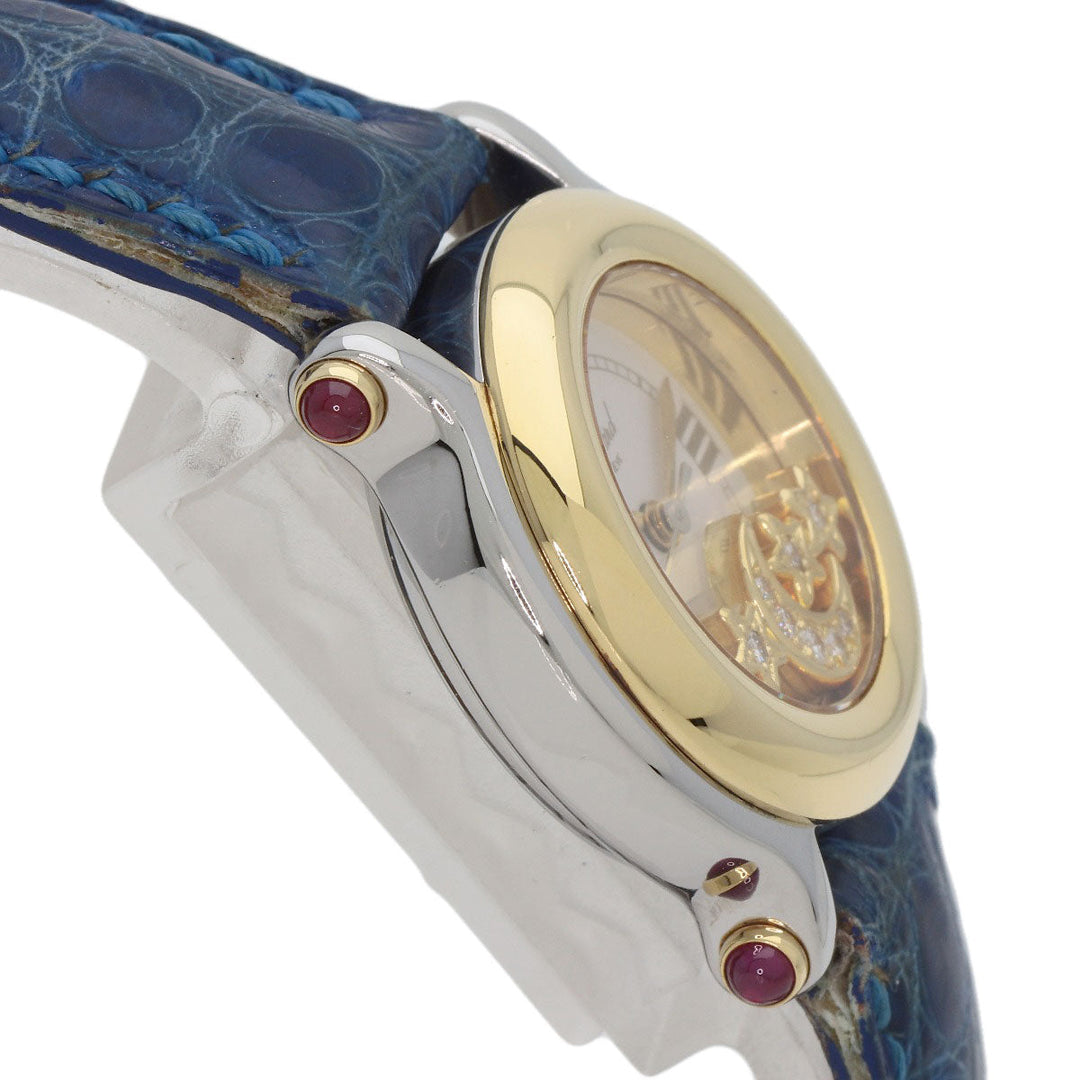 Chopard Watches Quartz 27/8246 Stainless Steel, Leather, K18YG gold Happy sports Ivory dial Women Used Authentic