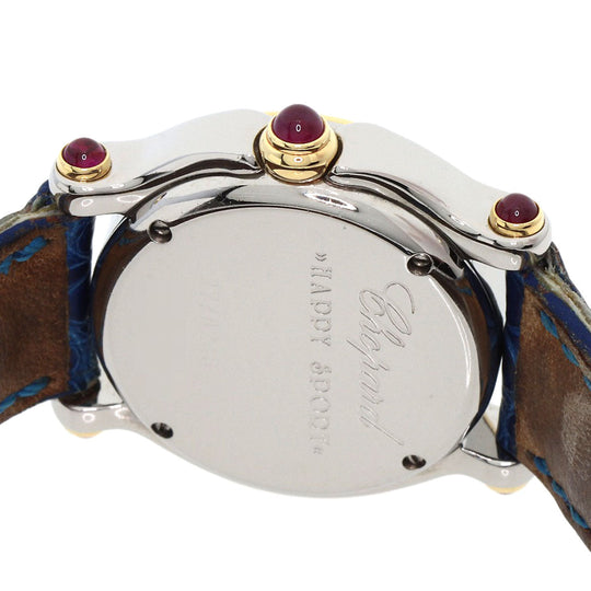 Chopard Watches Quartz 27/8246 Stainless Steel, Leather, K18YG gold Happy sports Ivory dial Women Used Authentic