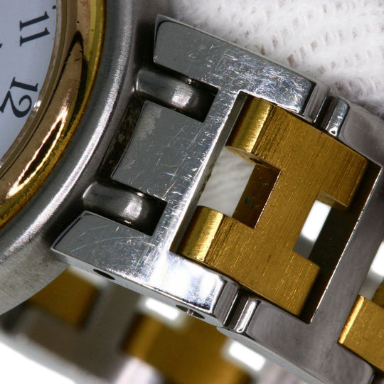 HERMES Watches Quartz Stainless Steel, Combination Silver Windsor white dial Women Used Authentic