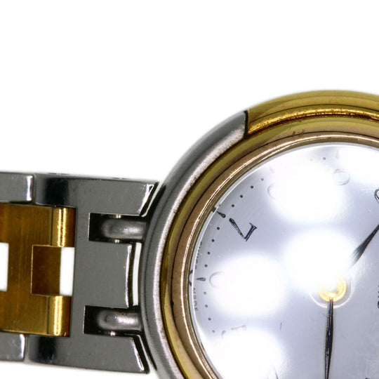 HERMES Watches Quartz Stainless Steel, Combination Silver Windsor white dial Women Used Authentic
