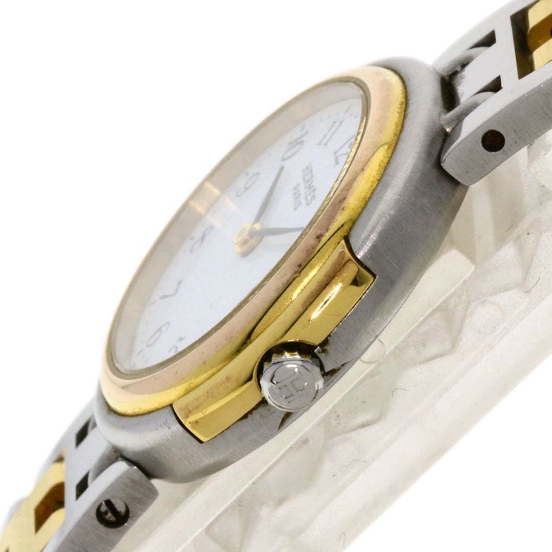 HERMES Watches Quartz Stainless Steel, Combination Silver Windsor white dial Women Used Authentic