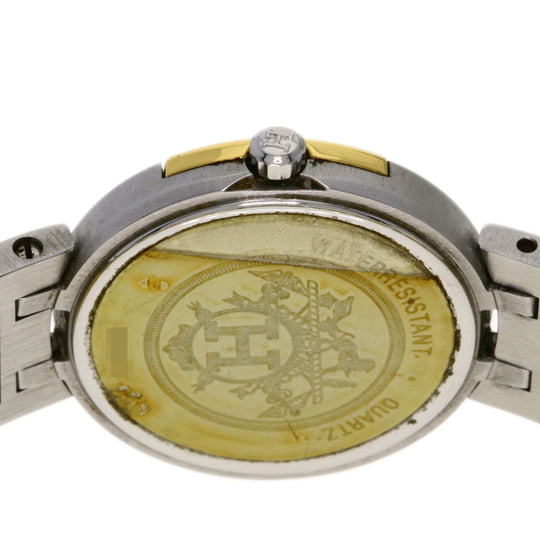 HERMES Watches Quartz Stainless Steel, Combination Silver Windsor white dial Women Used Authentic