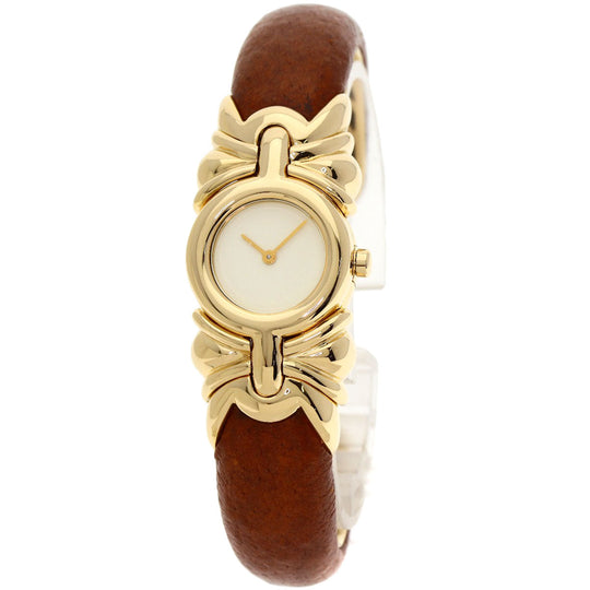 BVLGARI Watches Quartz BJ03 K18YG, leather Brown Antalya Bangle Ivory dial Women Used Authentic