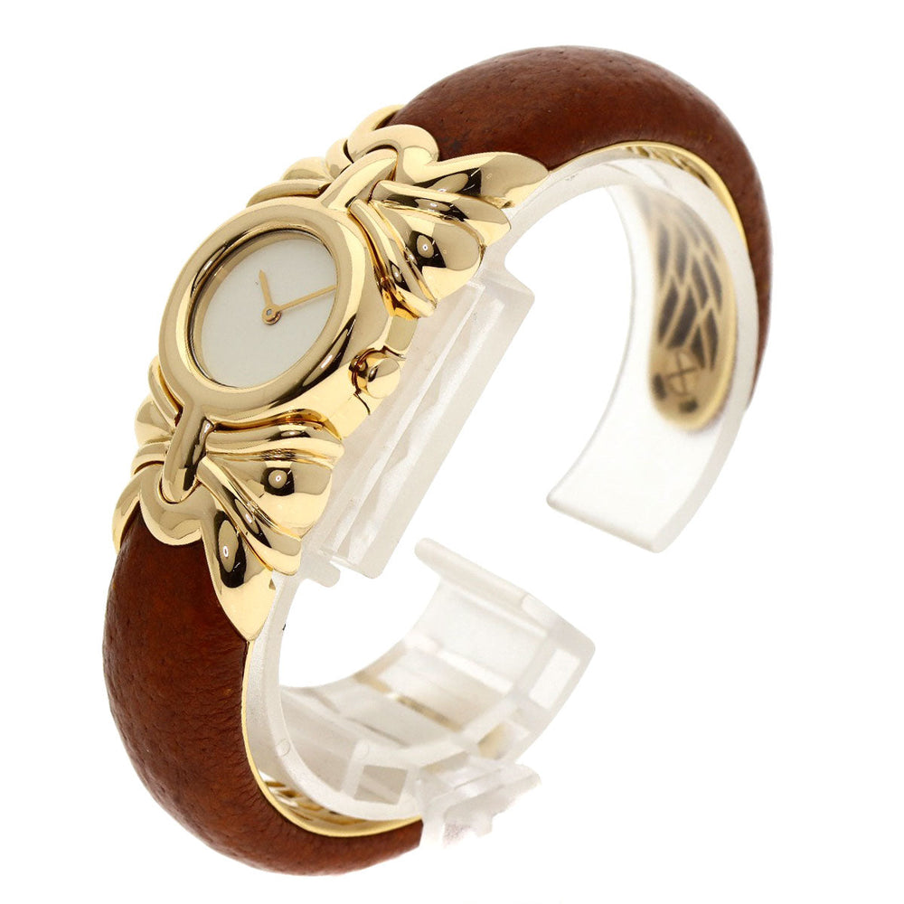 BVLGARI Watches Quartz BJ03 K18YG, leather Brown Antalya Bangle Ivory dial Women Used Authentic