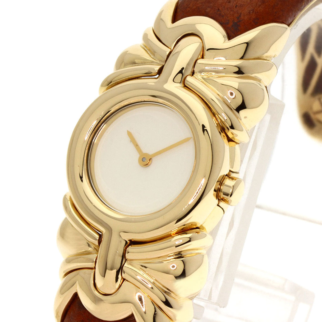 BVLGARI Watches Quartz BJ03 K18YG, leather Brown Antalya Bangle Ivory dial Women Used Authentic