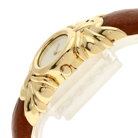 BVLGARI Watches Quartz BJ03 K18YG, leather Brown Antalya Bangle Ivory dial Women Used Authentic