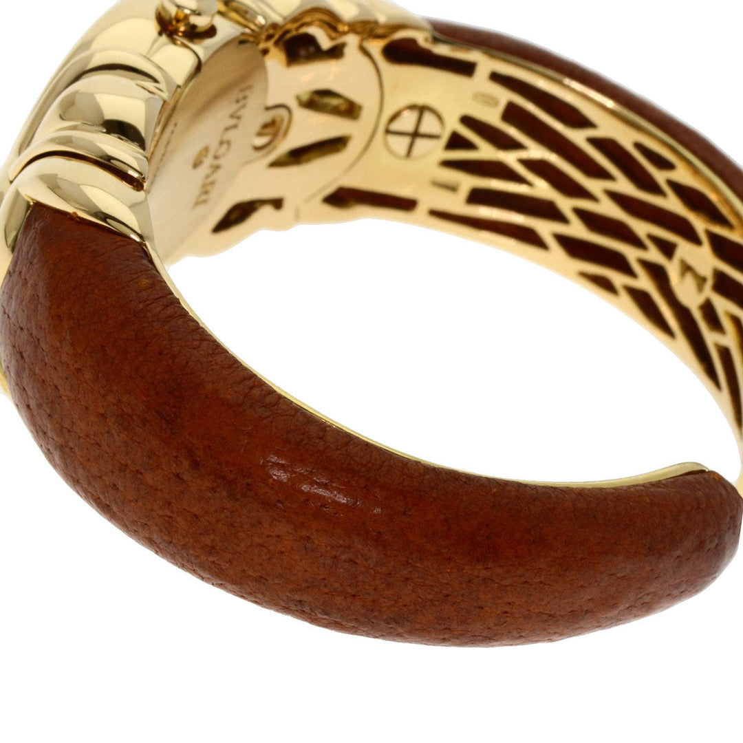 BVLGARI Watches Quartz BJ03 K18YG, leather Brown Antalya Bangle Ivory dial Women Used Authentic