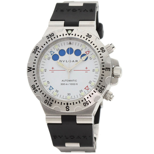 BVLGARI Watches Mechanical Automatic SD40SRE Stainless Steel, Rubber Silver Diagono Scuba Regatta white dial mens Used Authentic