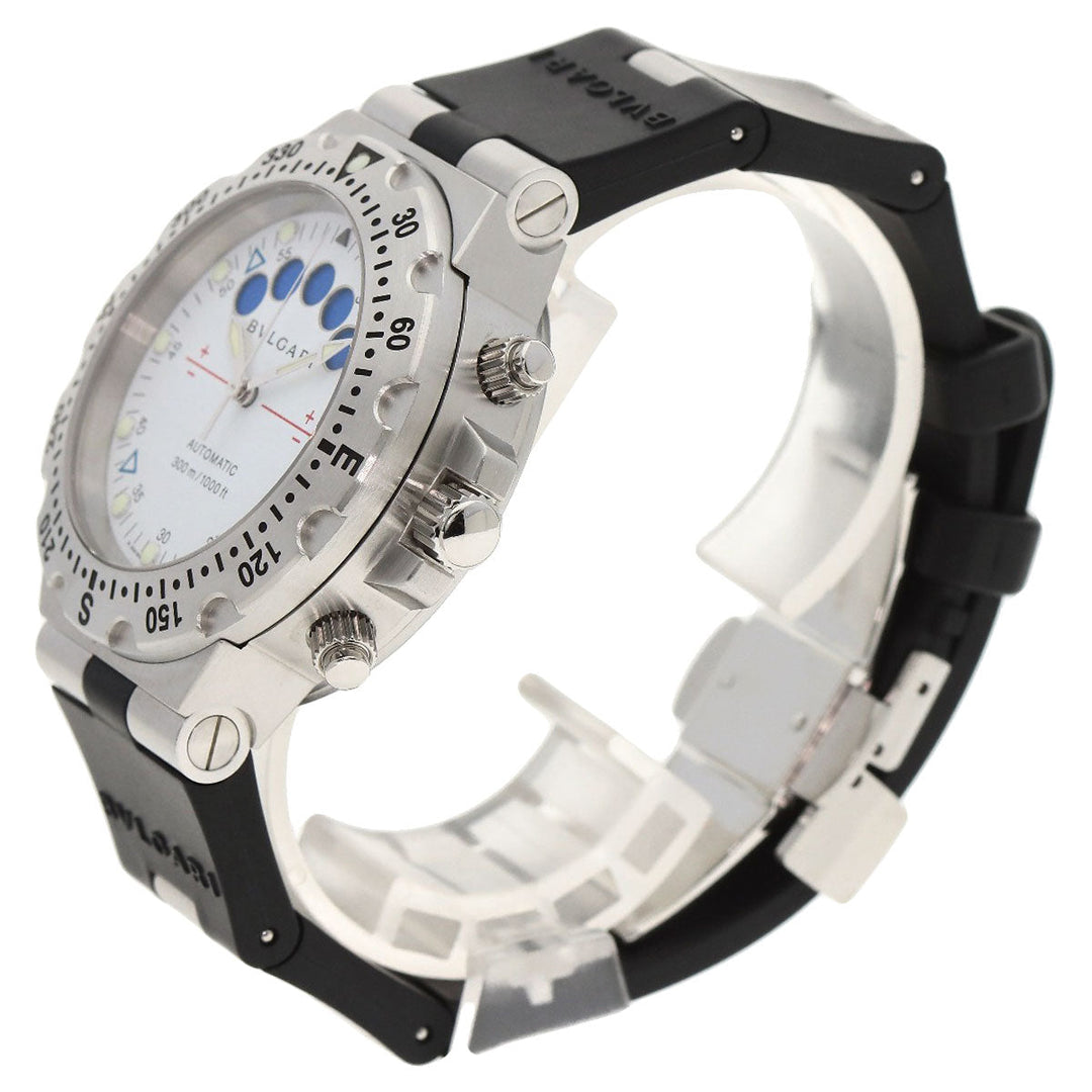 BVLGARI Watches Mechanical Automatic SD40SRE Stainless Steel, Rubber Silver Diagono Scuba Regatta white dial mens Used Authentic