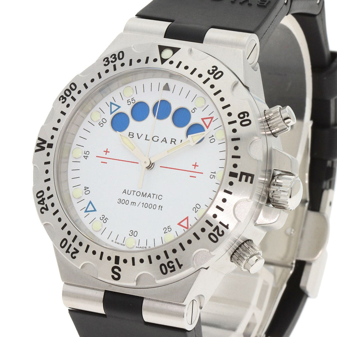 BVLGARI Watches Mechanical Automatic SD40SRE Stainless Steel, Rubber Silver Diagono Scuba Regatta white dial mens Used Authentic