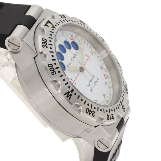 BVLGARI Watches Mechanical Automatic SD40SRE Stainless Steel, Rubber Silver Diagono Scuba Regatta white dial mens Used Authentic