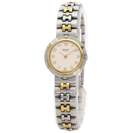 HERMES Watches Quartz Stainless Steel , SSxGP gold Olympia Ivory dial Women Used Authentic