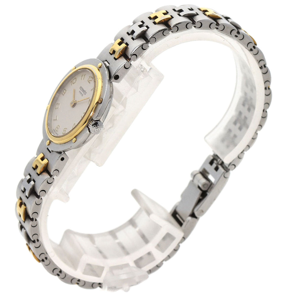 HERMES Watches Quartz Stainless Steel , SSxGP gold Olympia Ivory dial Women Used Authentic