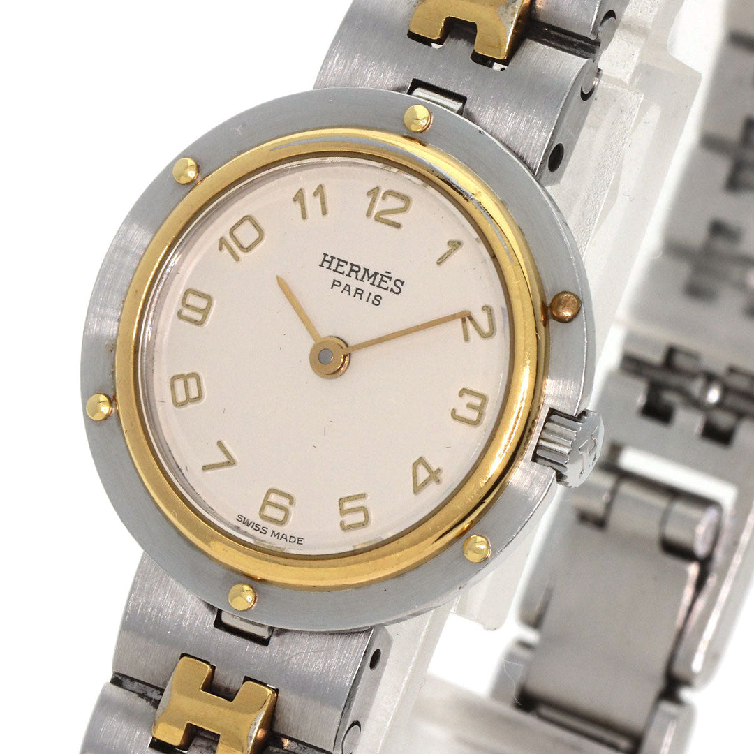 HERMES Watches Quartz Stainless Steel , SSxGP gold Olympia Ivory dial Women Used Authentic