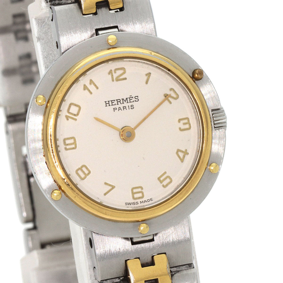 HERMES Watches Quartz Stainless Steel , SSxGP gold Olympia Ivory dial Women Used Authentic