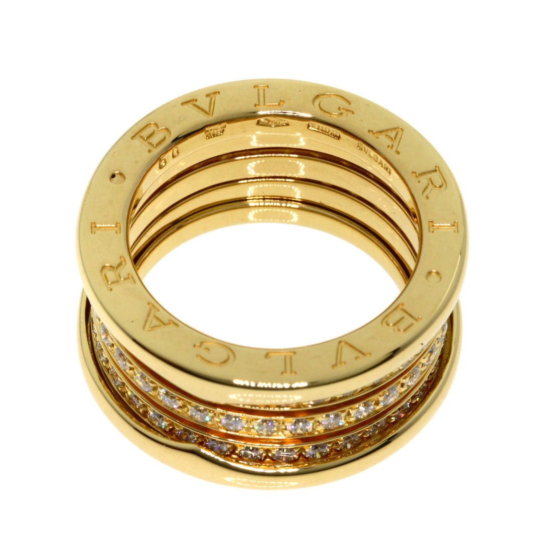 BVLGARI Ring 18K Yellow Gold gold B-zero1 B-zero One 3-band full diamond #50