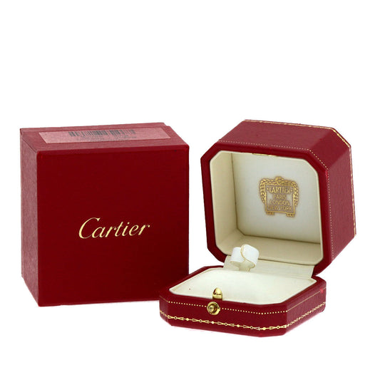 CARTIER Ring K18WG Silver Dragon Padlock Diamond Enamel #48