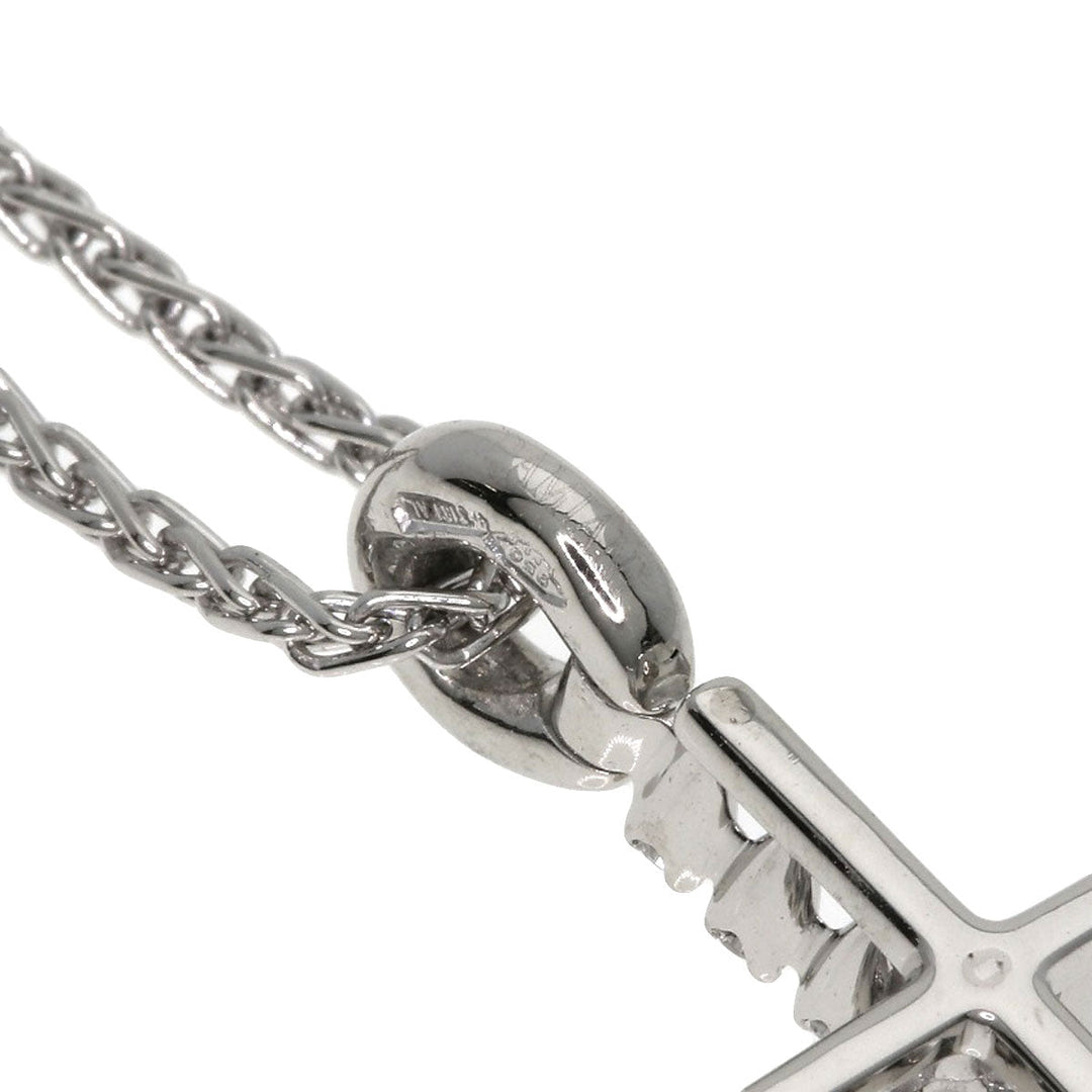 Damiani Necklace PT950 Silver Mystery cross diamond Women Used Authentic