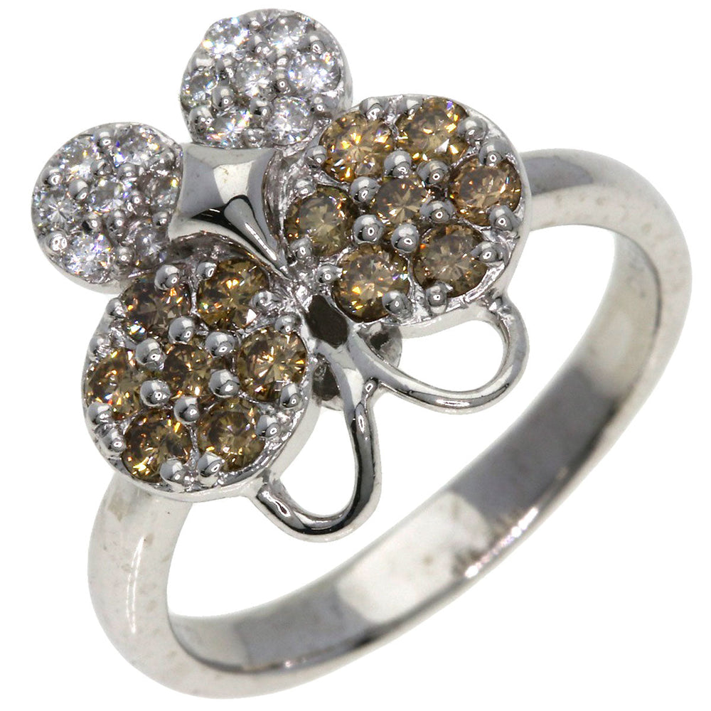 Ponte Vecchio Ring K18WG Silver Butterfly Motif Diamond