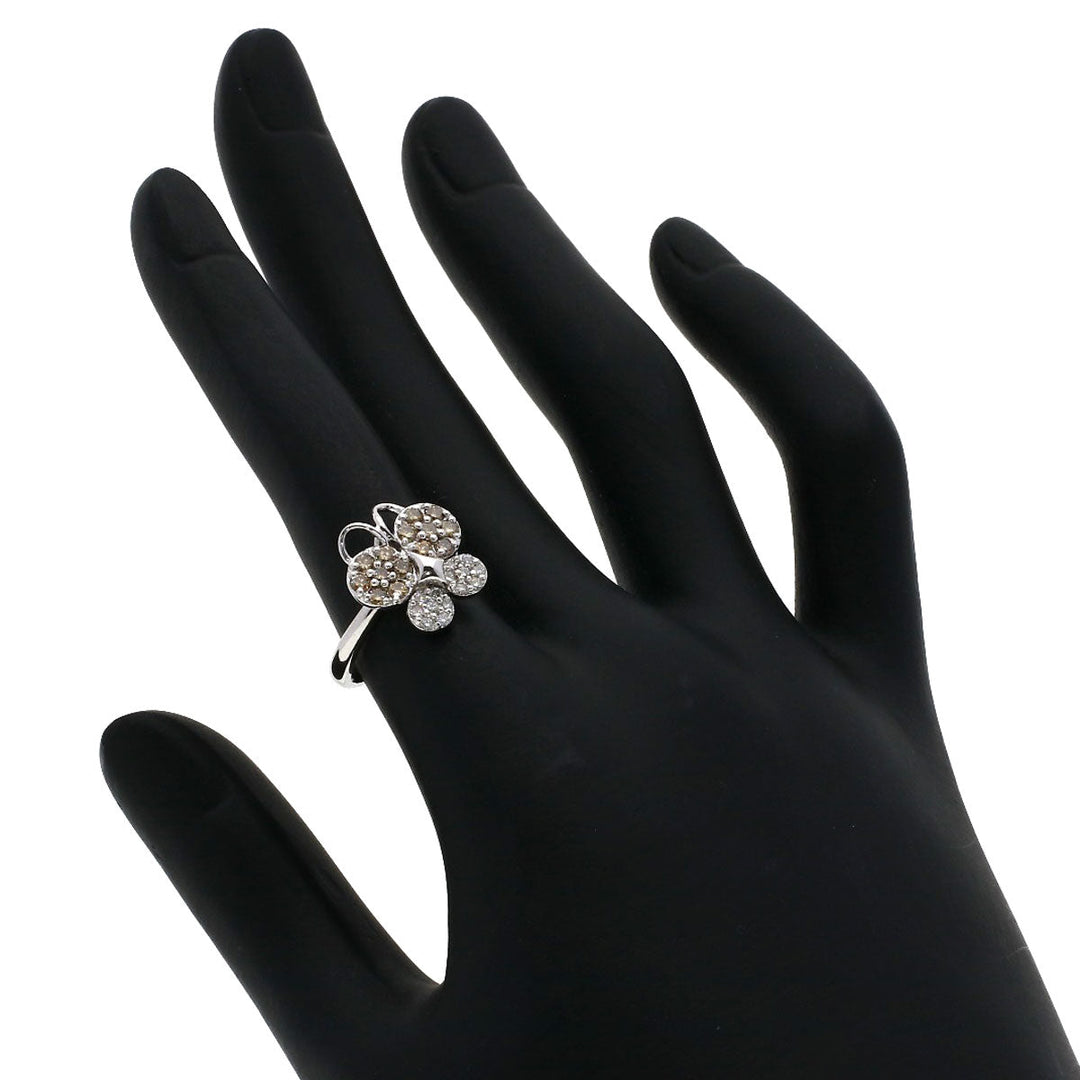 Ponte Vecchio Ring K18WG Silver Butterfly Motif Diamond