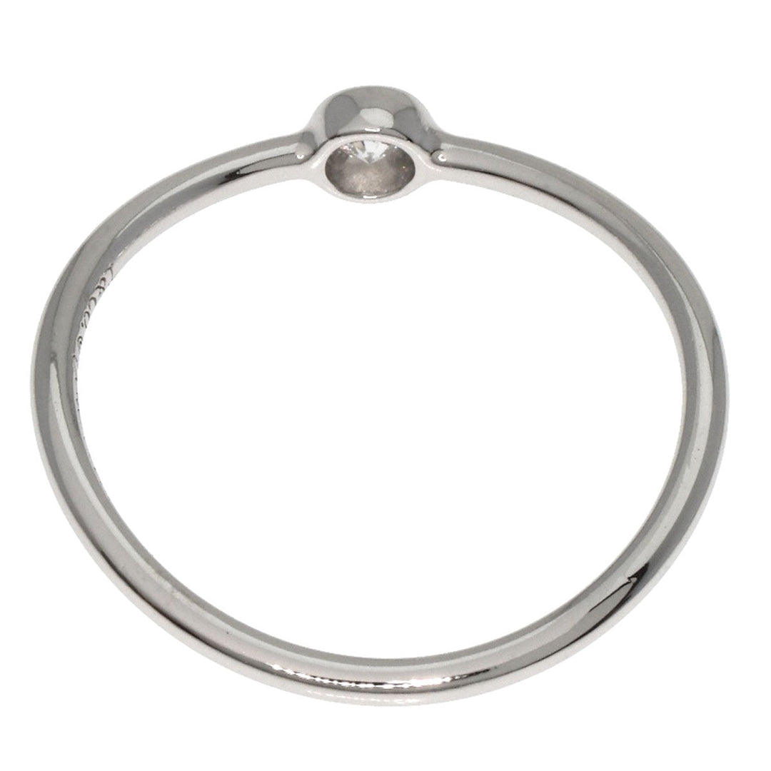 TIFFANY&Co. Ring PT950 Silver Wave Single Row 1P Diamond Women Used Authentic