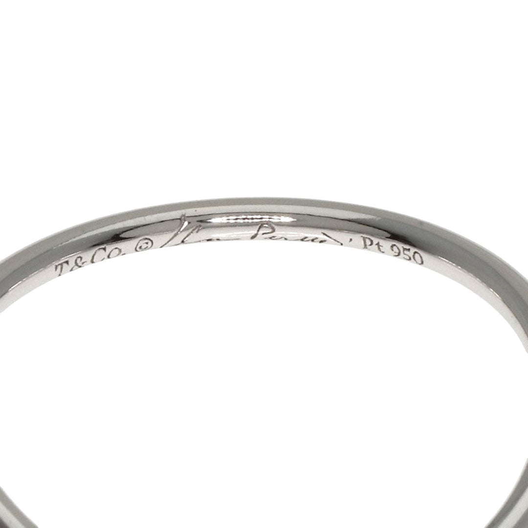 TIFFANY&Co. Ring PT950 Silver Wave Single Row 1P Diamond Women Used Authentic