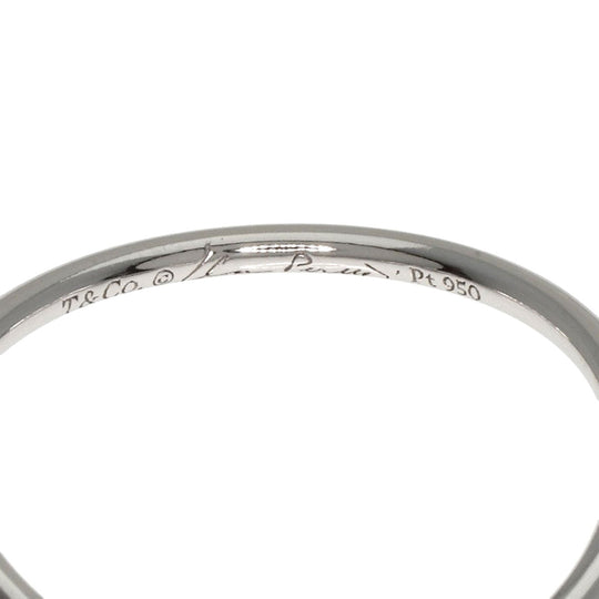 TIFFANY&Co. Ring PT950 Silver Wave Single Row 1P Diamond Women Used Authentic