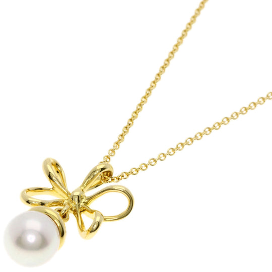 TIFFANY&Co. Necklace 18K Yellow Gold gold Flower Pearl Women Used Authentic
