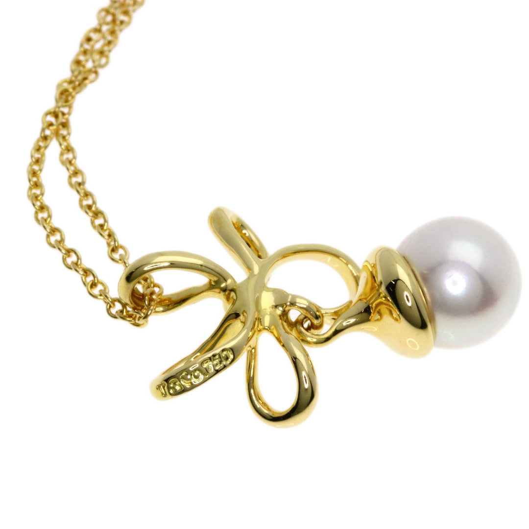 TIFFANY&Co. Necklace 18K Yellow Gold gold Flower Pearl Women Used Authentic