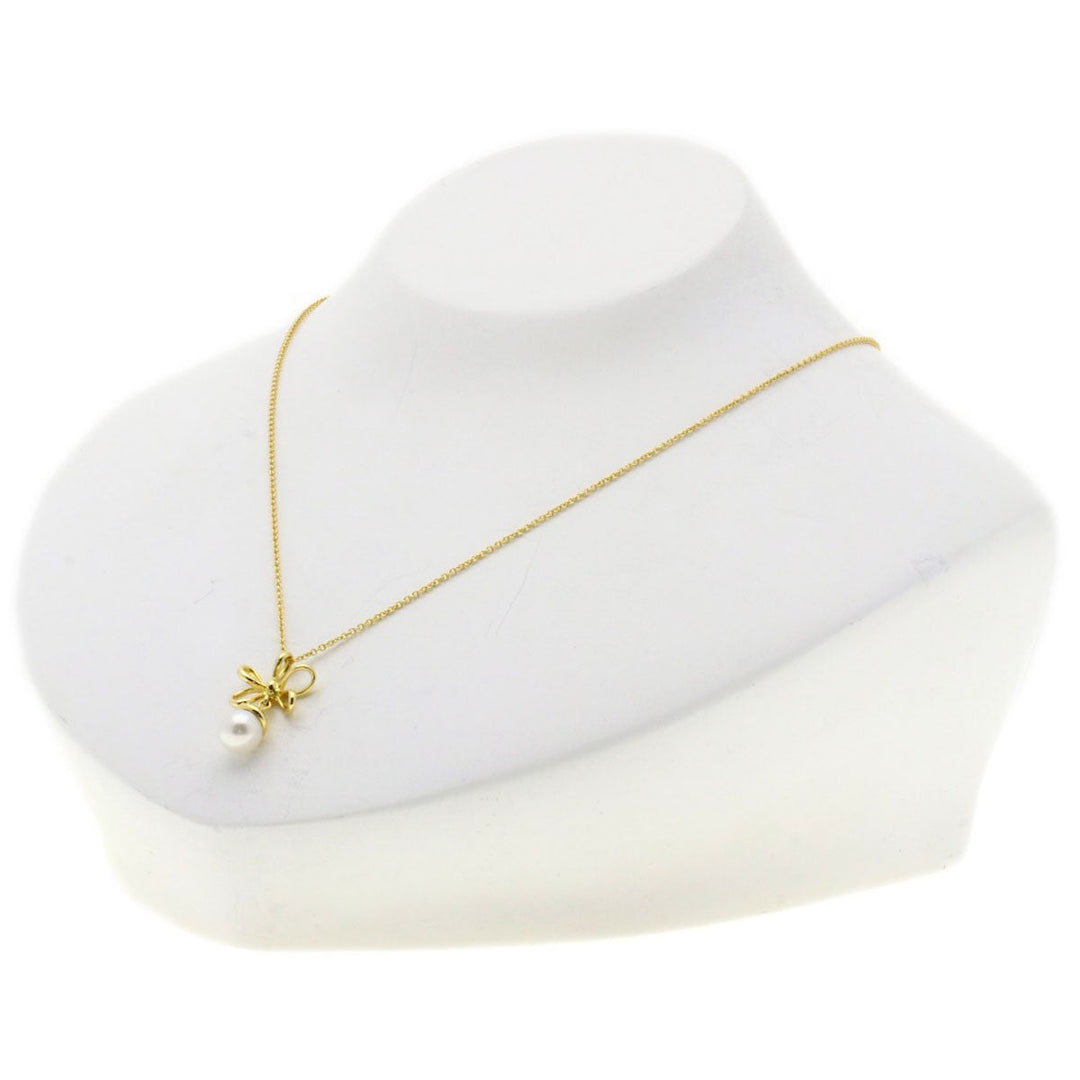 TIFFANY&Co. Necklace 18K Yellow Gold gold Flower Pearl Women Used Authentic