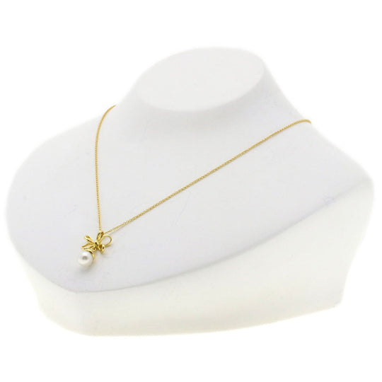 TIFFANY&Co. Necklace 18K Yellow Gold gold Flower Pearl Women Used Authentic