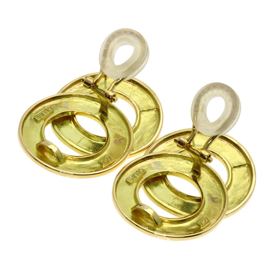 CELINE Earring 18K Yellow Gold gold Circle motif logo Women Used Authentic