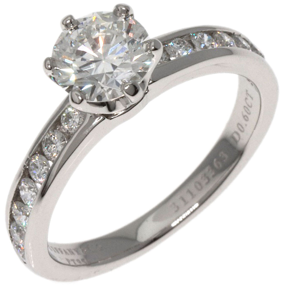 TIFFANY&Co. Ring PT950 Silver solitaire channel setting diamond