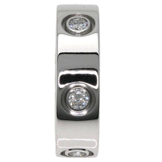 CARTIER Ring K18WG Silver Love Ring Full Diamond #50 Women Used Authentic