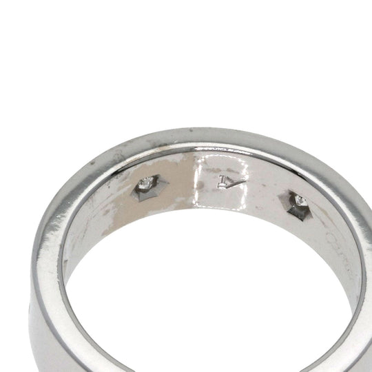 CARTIER Ring K18WG Silver Love Ring Full Diamond #50 Women Used Authentic