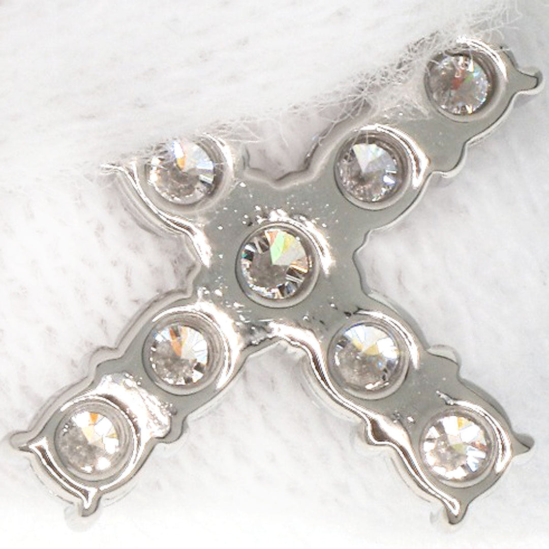 HARRY WINSTON Necklace PT950 Silver Minicross Diamond Women Used Authentic