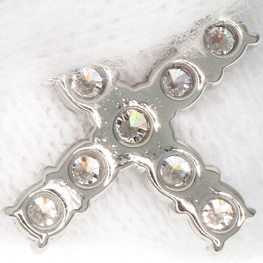 HARRY WINSTON Necklace PT950 Silver Minicross Diamond Women Used Authentic
